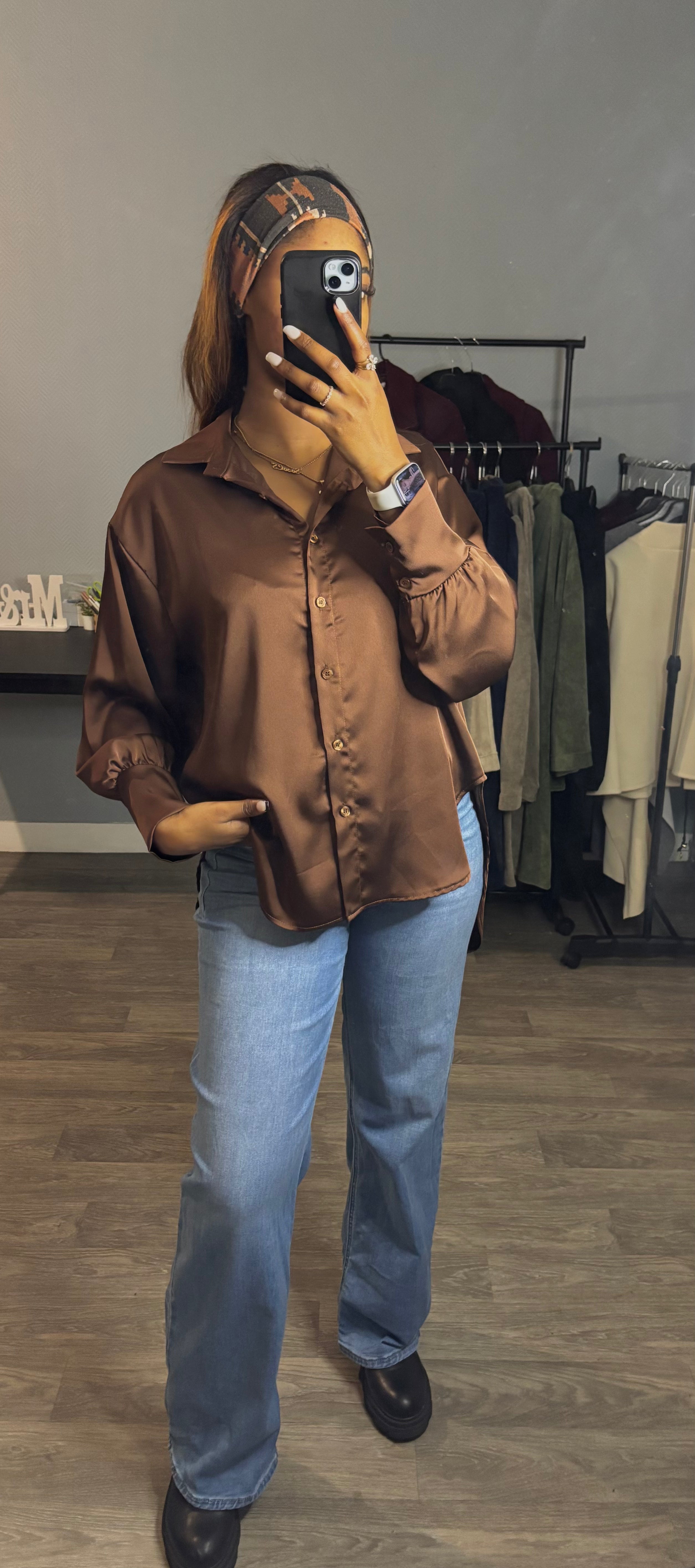 Chemise en satin Isabella