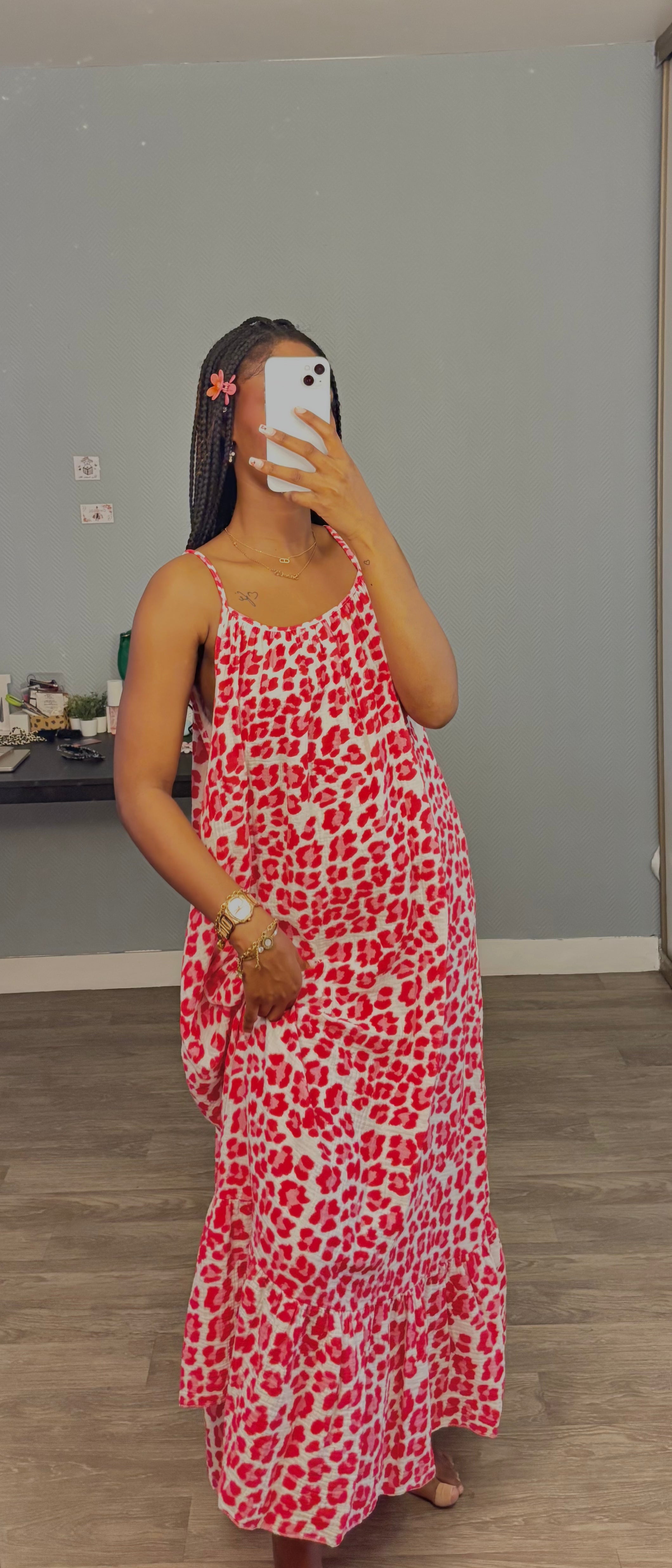 Robe Longue Bretelle Rouge