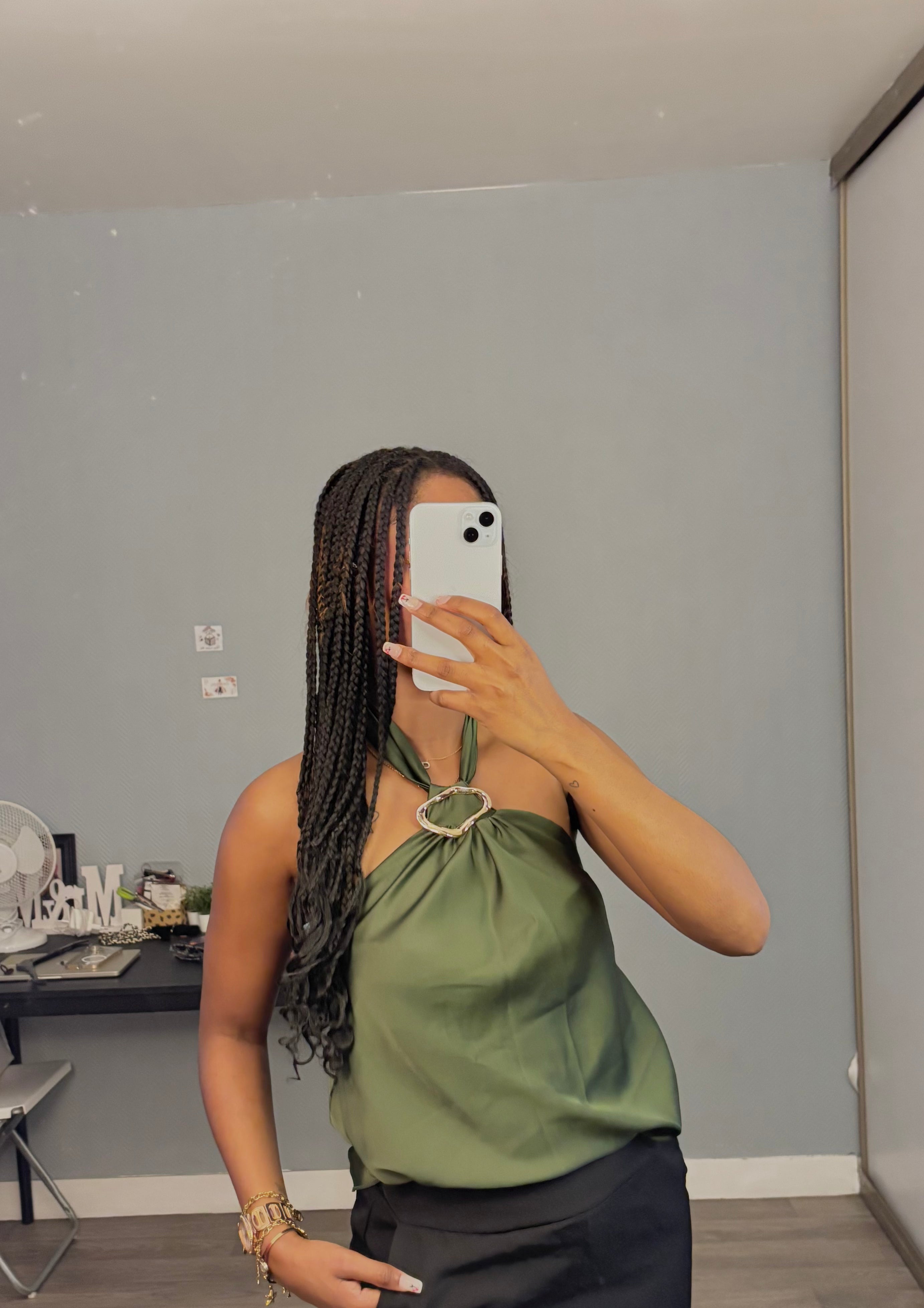 Top en Satin Chic Kaki