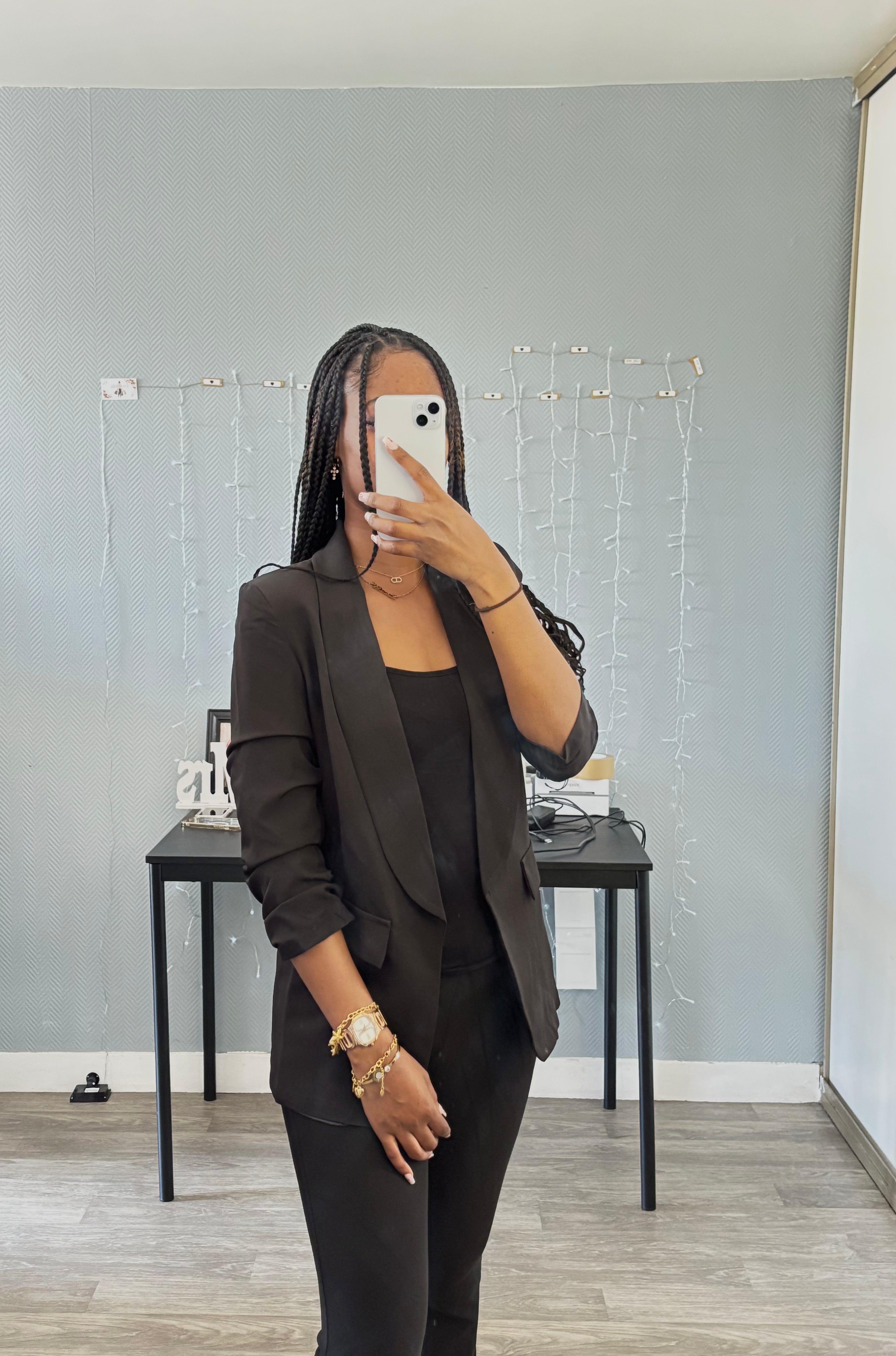 Blazer manche remonté Noir