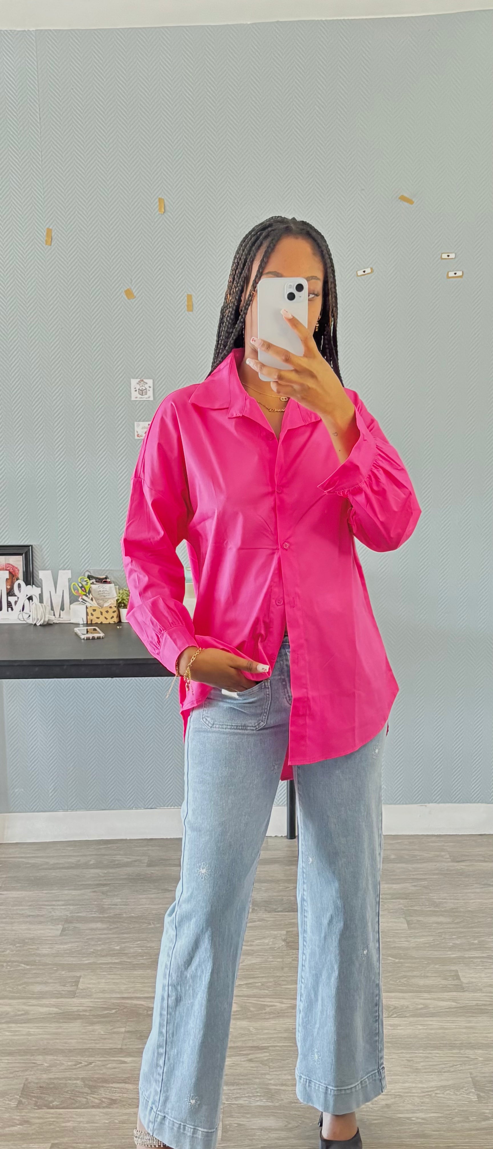 Chemise Rose Fuchsia Clair Chic